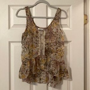Band of Gypsies Size XS floral peplum tank top